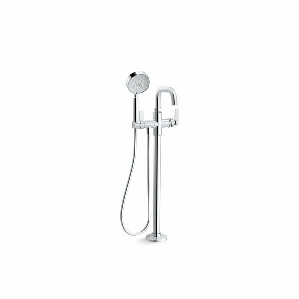 Floor-Mount Bath Filler Trim With Handshower in Polished Chrome, Kohler, Mfr#: T35924-4-CP